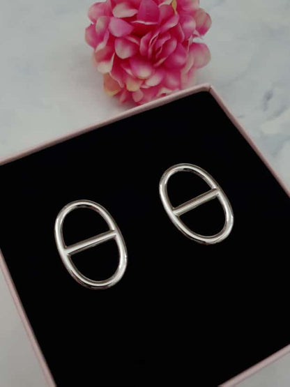 Boucles d'oreilles maille marine - argenté