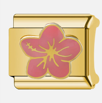 Charm italien fleur rose