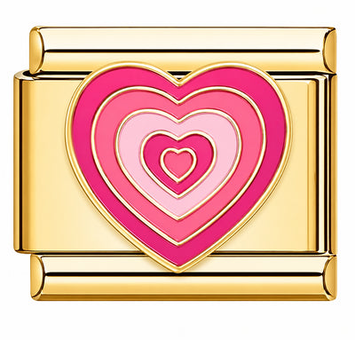 Charm italien coeurs roses