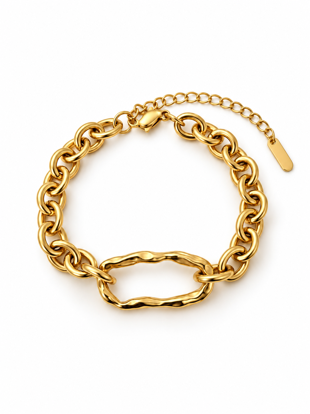 Bracelet de main trèfles strass bleus
