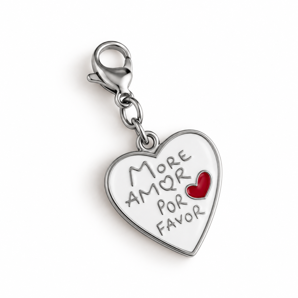 Charm MORE AMOR POR FAVORE blanc - argenté