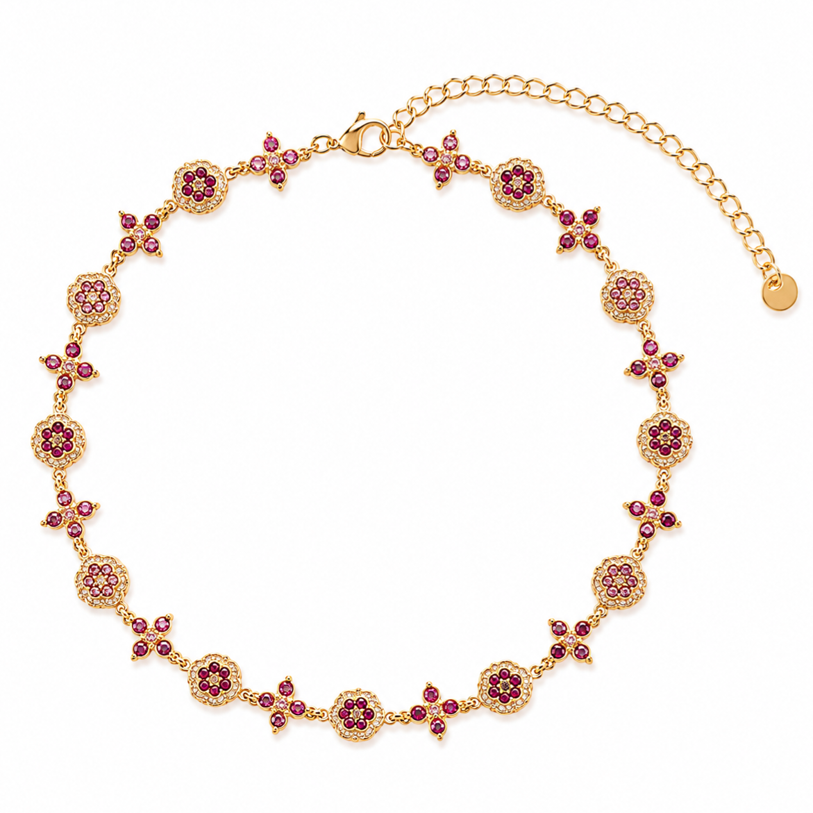 Collier ras de cou TAORMINA - tons roses