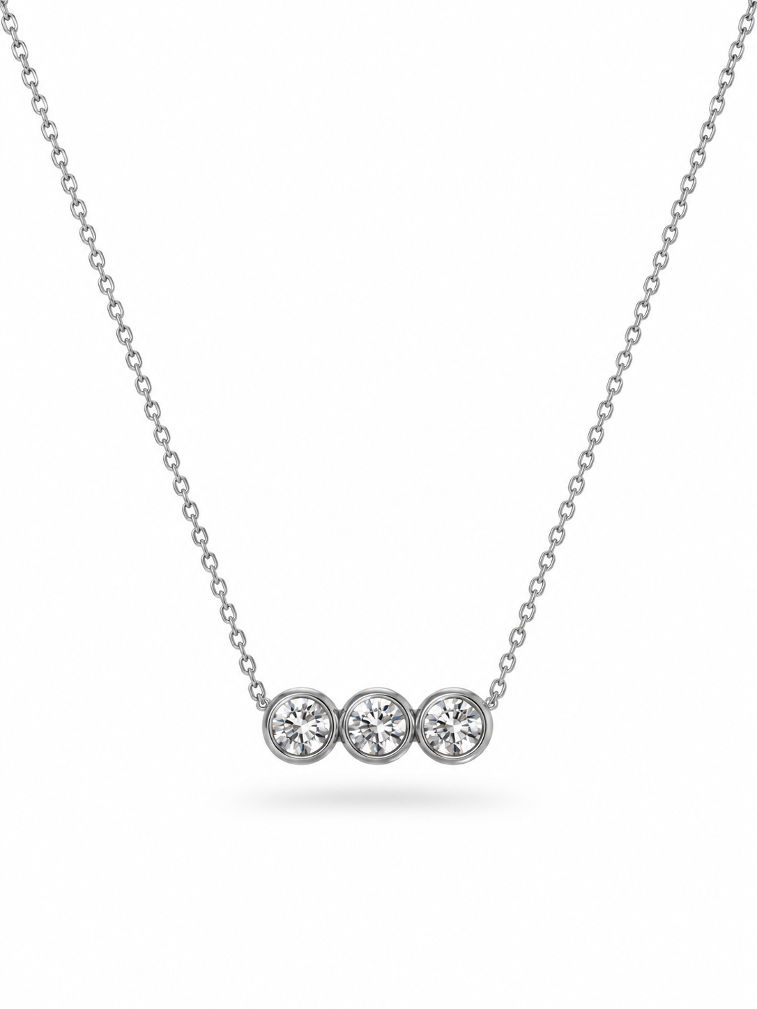 Collier argenté trio de strass