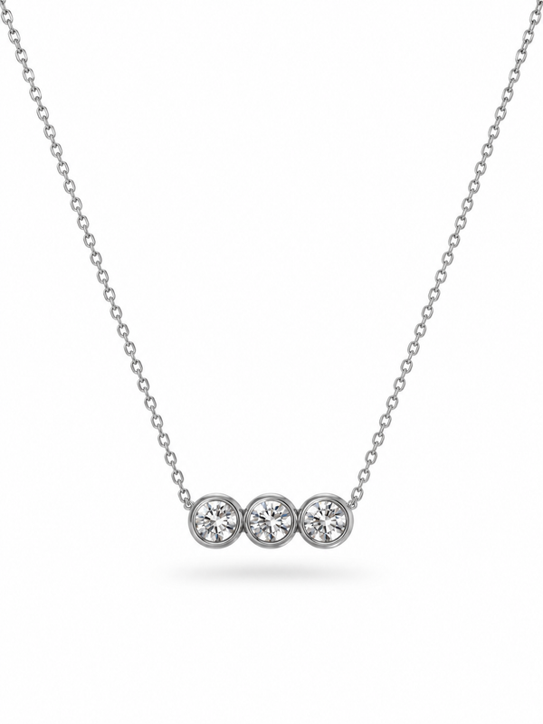 Collier argenté trio de strass