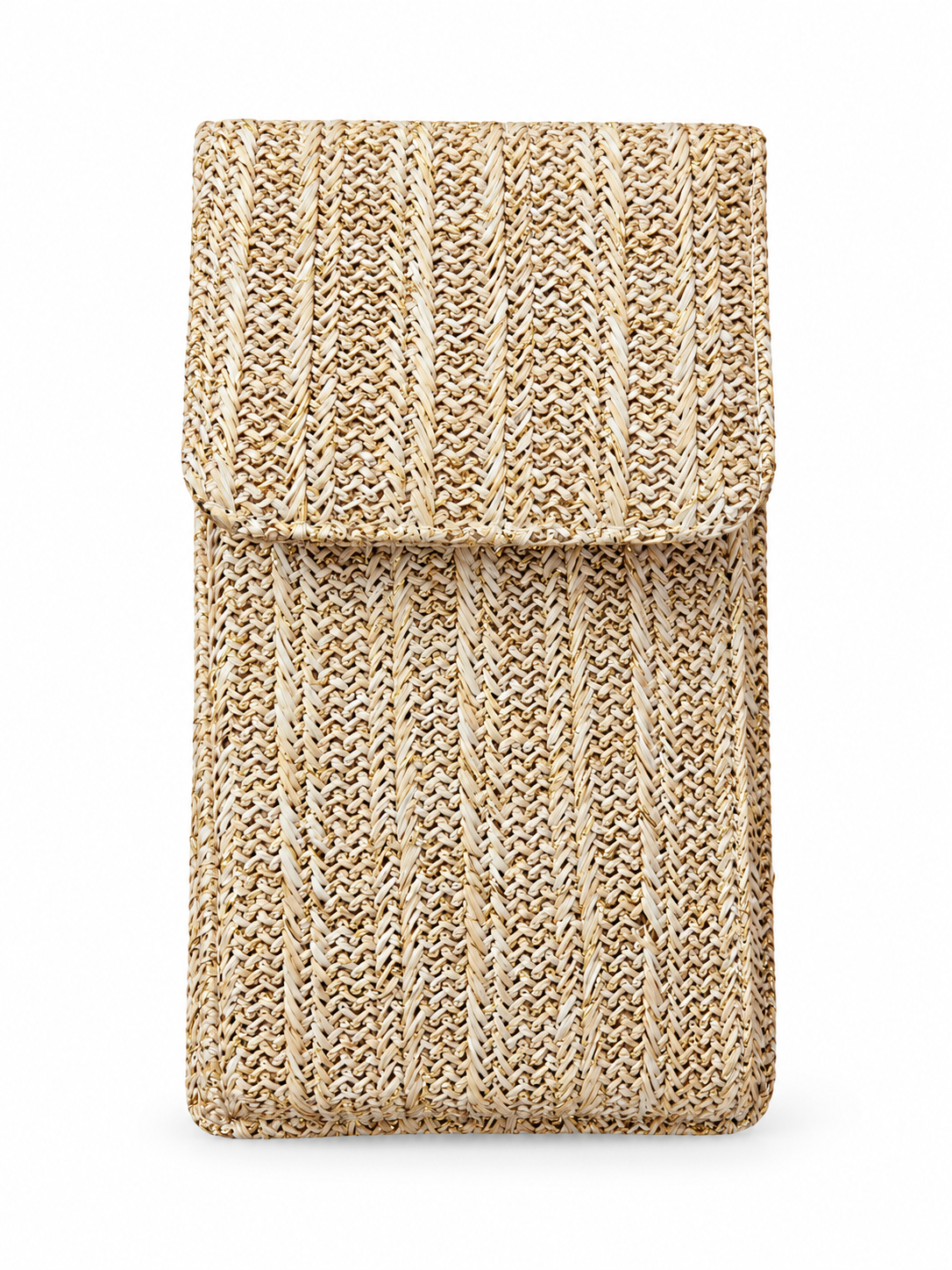 Pochette téléphone effet paille, face
