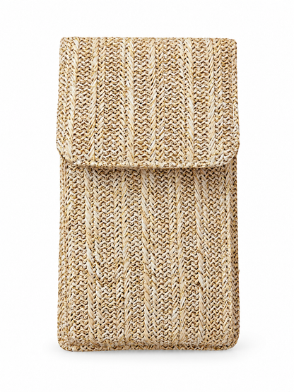 Pochette téléphone effet paille, face