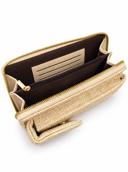 Pochette téléphone, intérieur zippé et porte-cartes