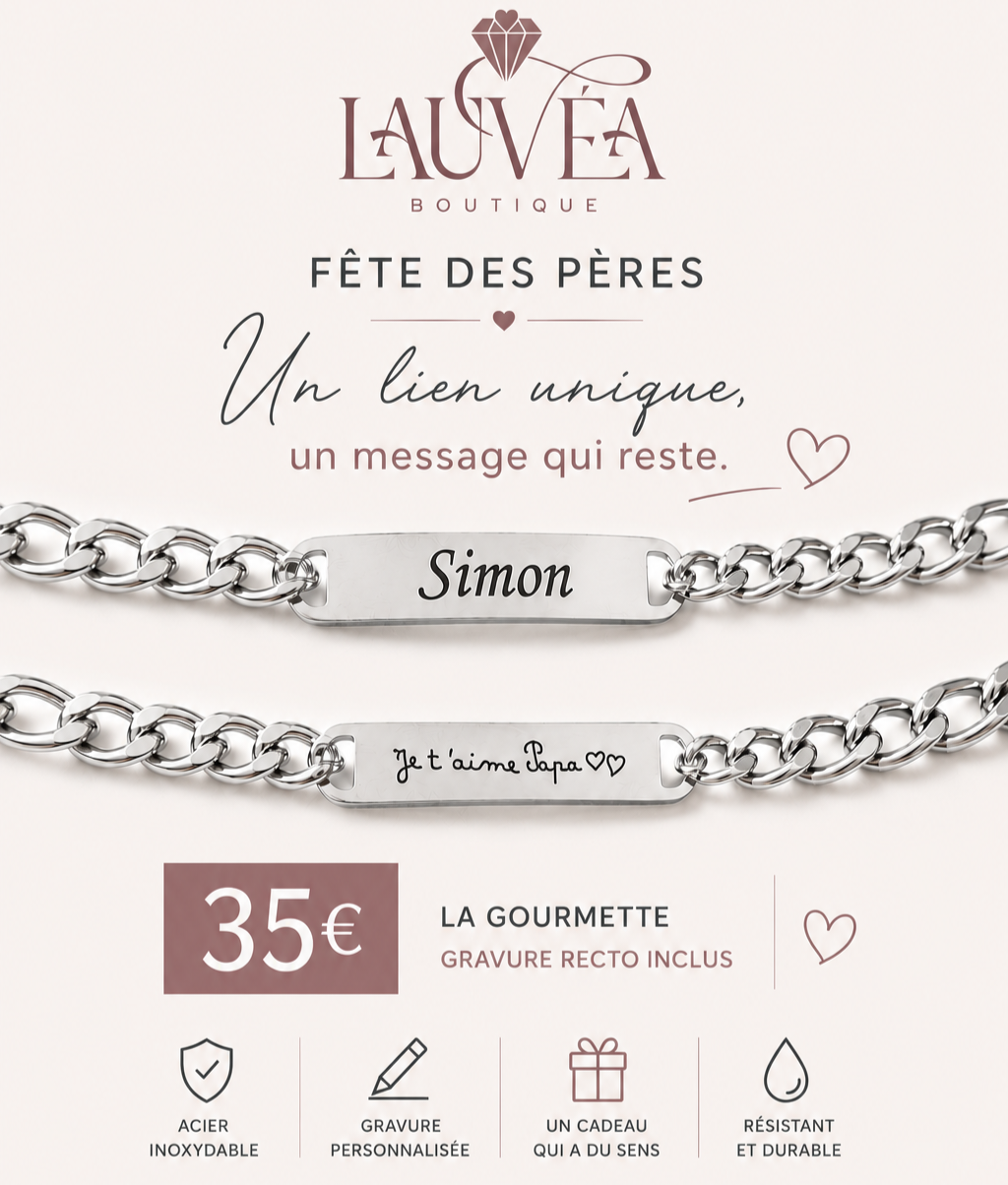 Bracelet gourmette maillons plats à graver | Coloris au choix