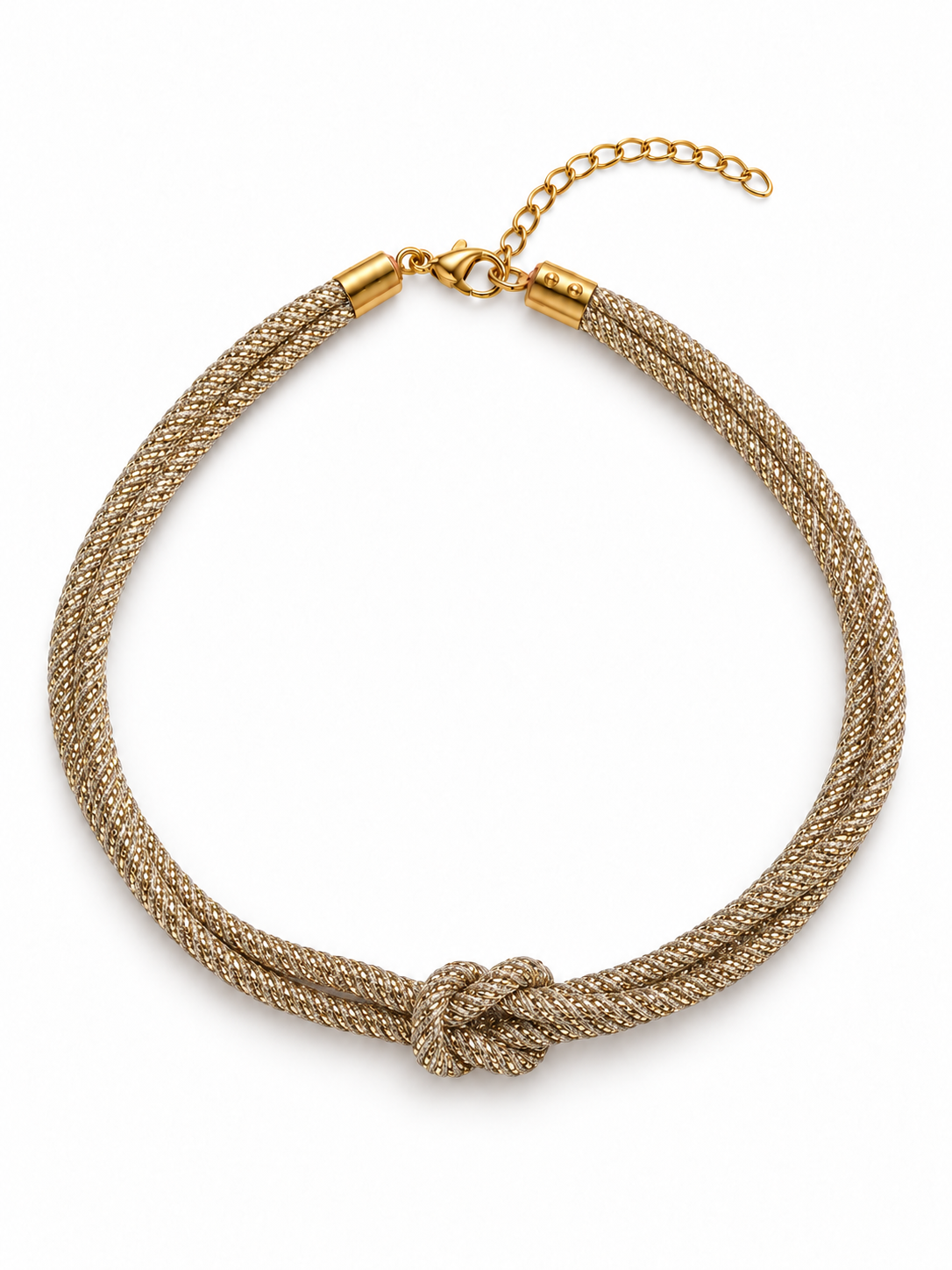 Collier ras de cou cordon pailleté beige