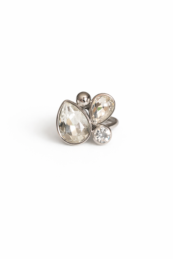 Bague cristaux - argenté