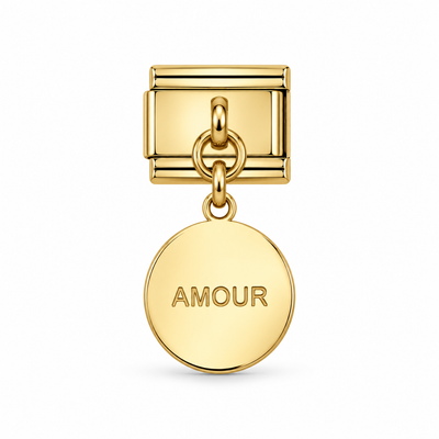 Charm italien breloque médaillon AMOUR