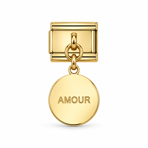 Charm italien breloque médaillon AMOUR