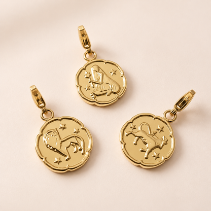 Charm médaillon signe astrologique - doré