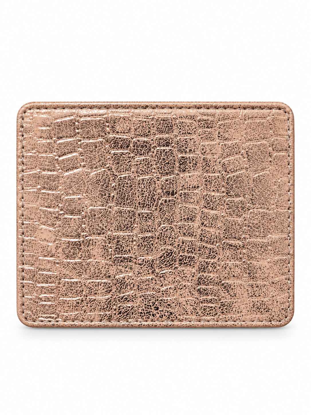 Porte-cartes effet marbré rose gold holographique, face arrière