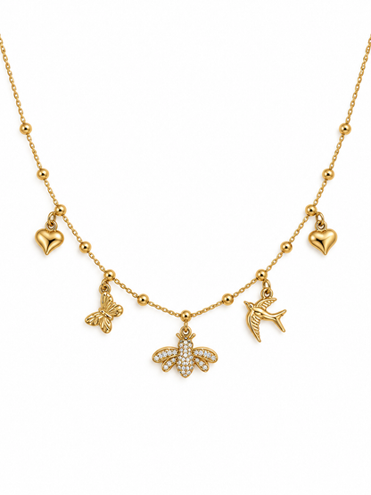 Collier breloques Bee - doré
