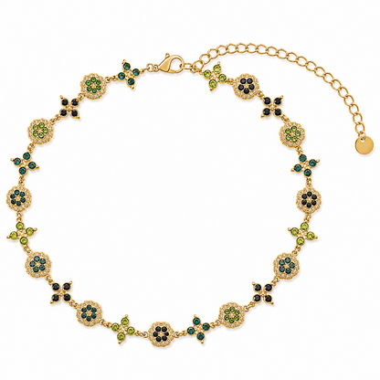 Collier ras de cou TAORMINA - tons verts