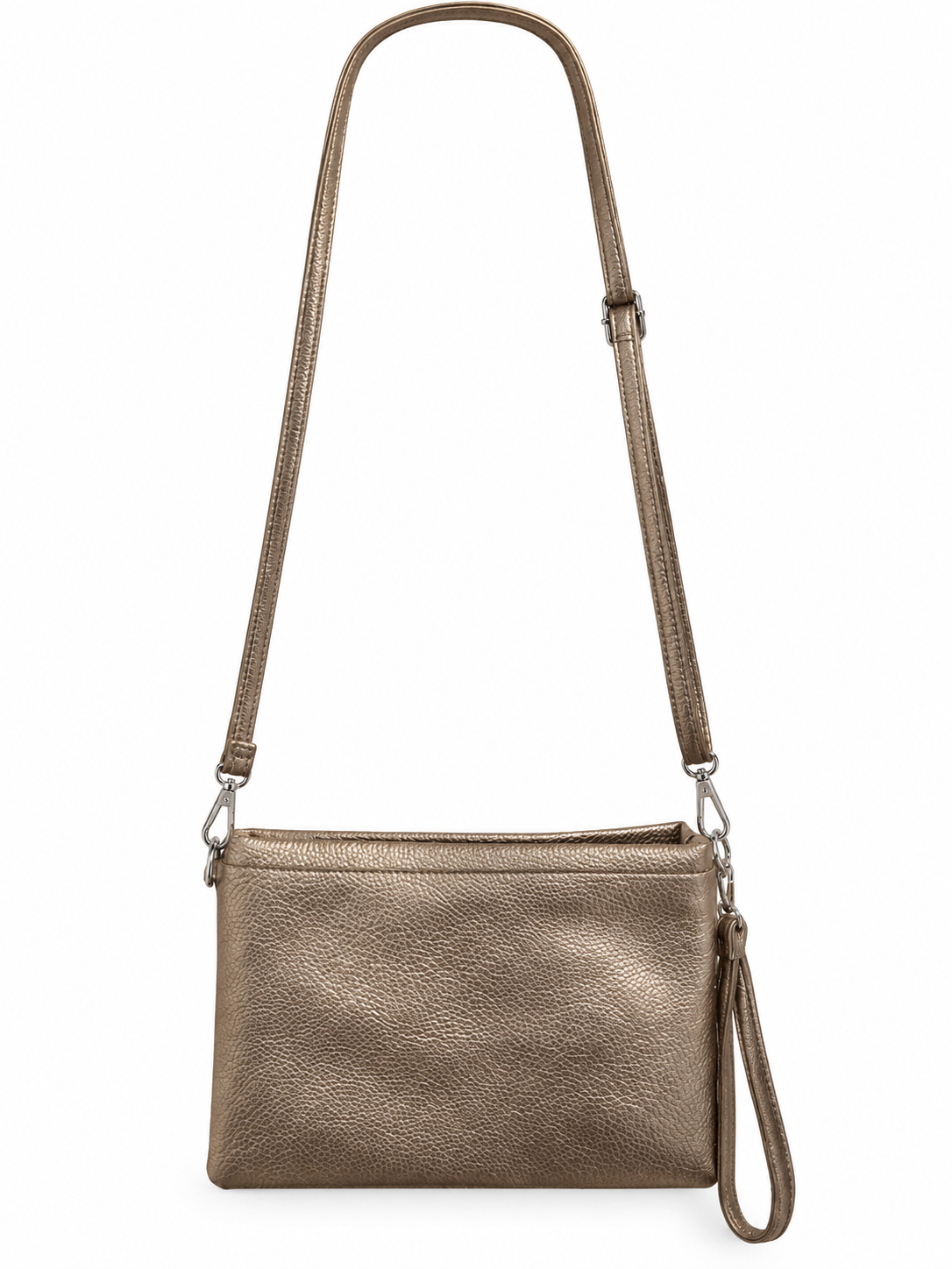 Pochette bandoulière bronze métallisé