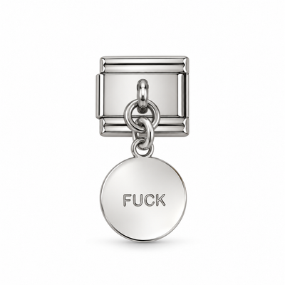 Charm italien breloque médaillon FUCK
