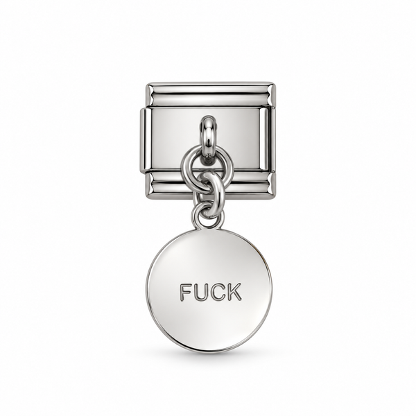 Charm italien breloque médaillon FUCK