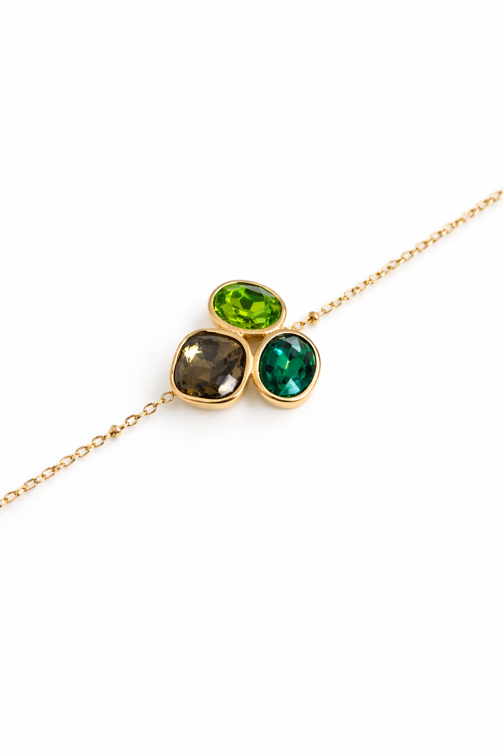 Bracelet trio de cristaux - doré