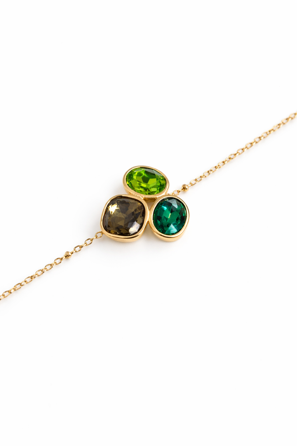 Bracelet trio de cristaux - doré