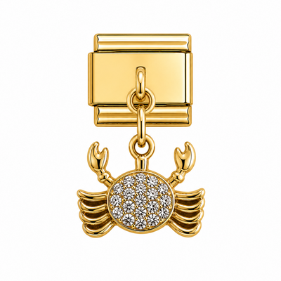 Charm italien breloque crabe strass