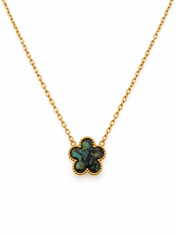Collier fleur turquoise d’Afrique