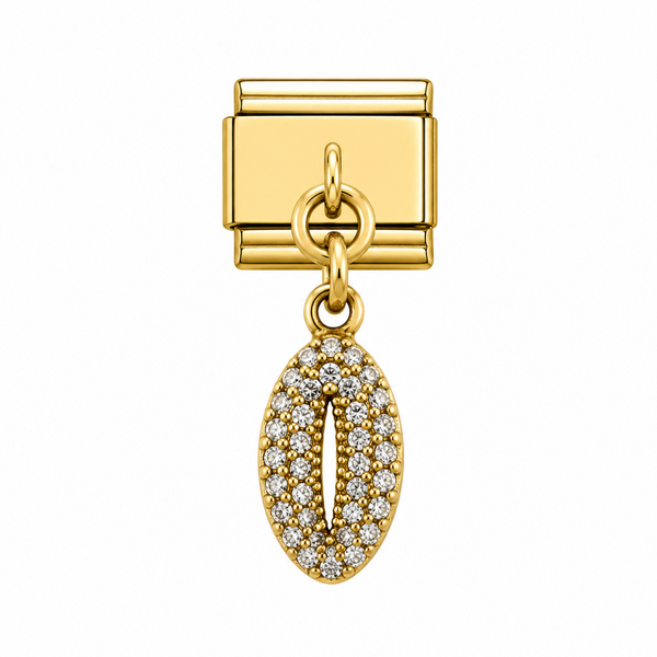 Charm italien breloque coquillage strass