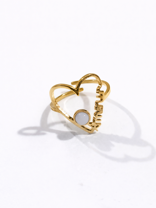 Bague AMOUR perlé - doré
