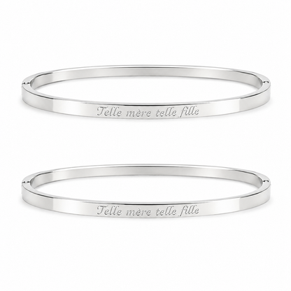 Duo de joncs mère/ fille (adultes) " Telle mère telle fille " - coloris au choix