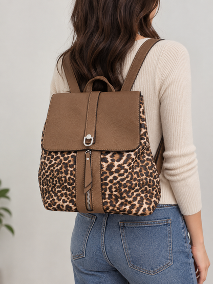 Sac à dos léopard et marron