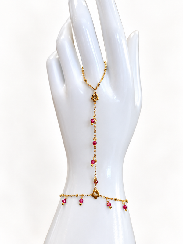 Bracelet gros maillons dorés avec ovale martelé