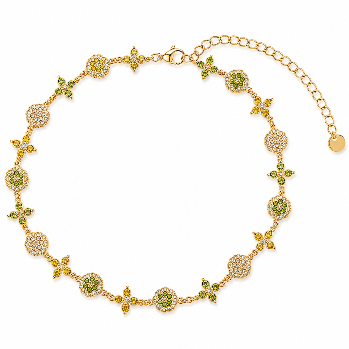 Collier ras de cou TAORMINA - tons jaunes/verts