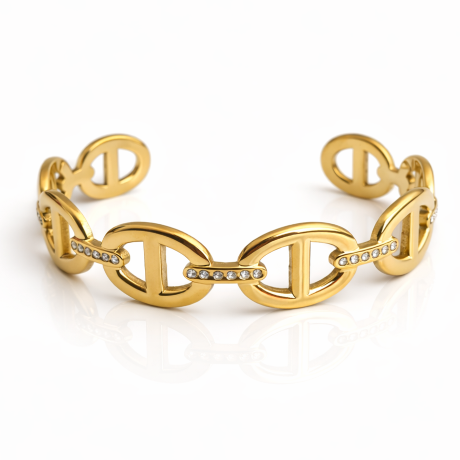 Jonc maille marine zircons