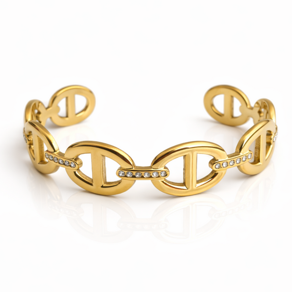 Jonc maille marine zircons