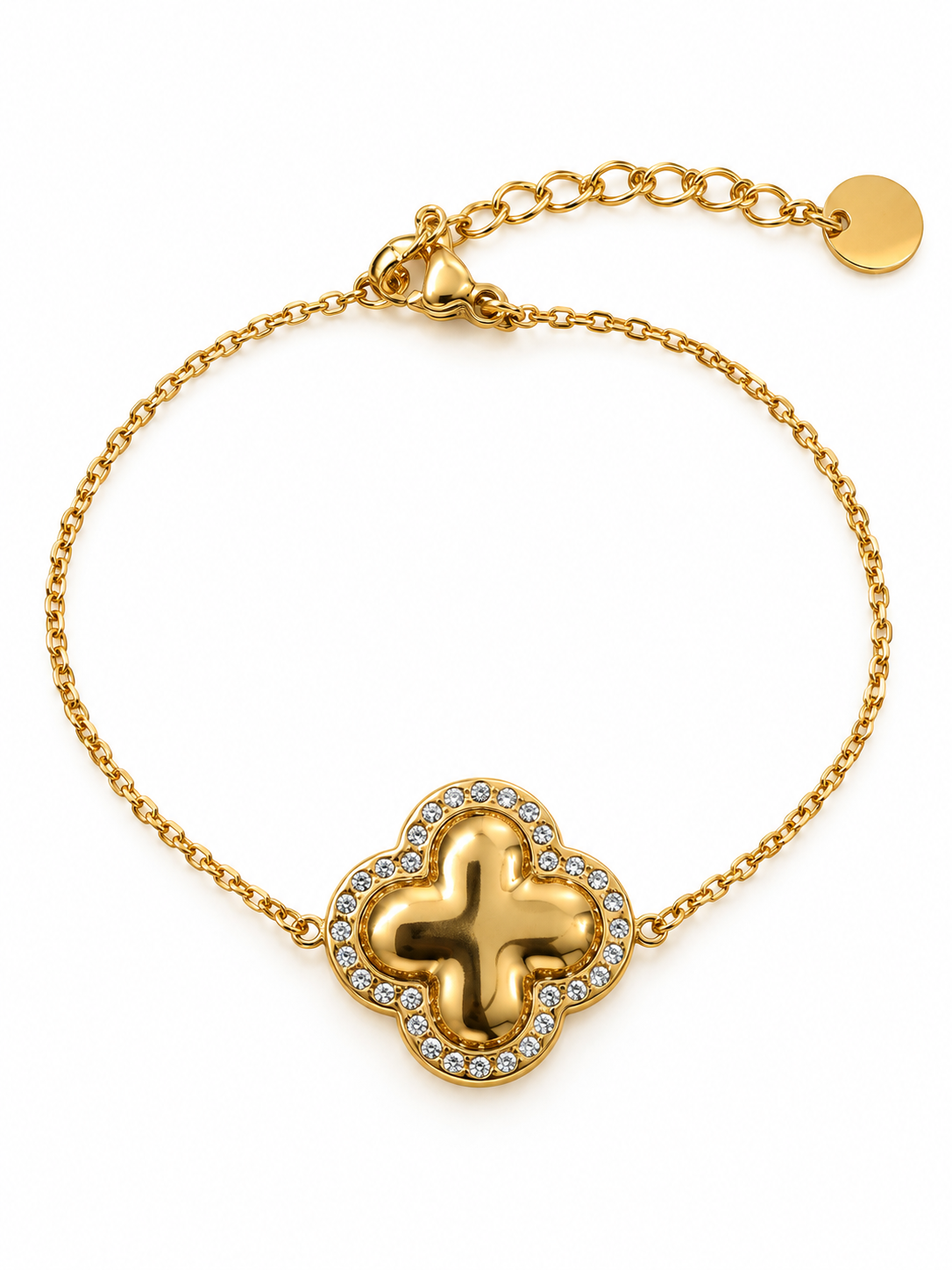 Bracelet trèfle zircons