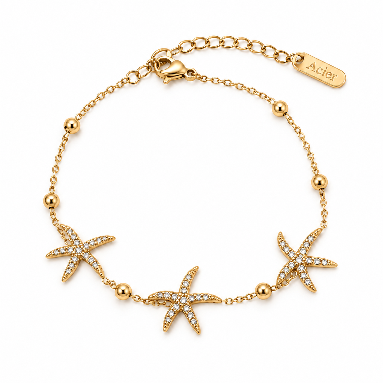 Bracelet étoiles de mer zircons