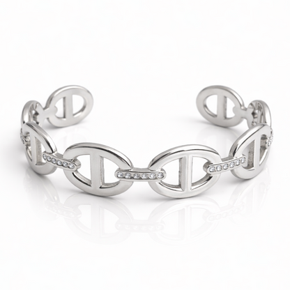 Jonc maille marine zircons