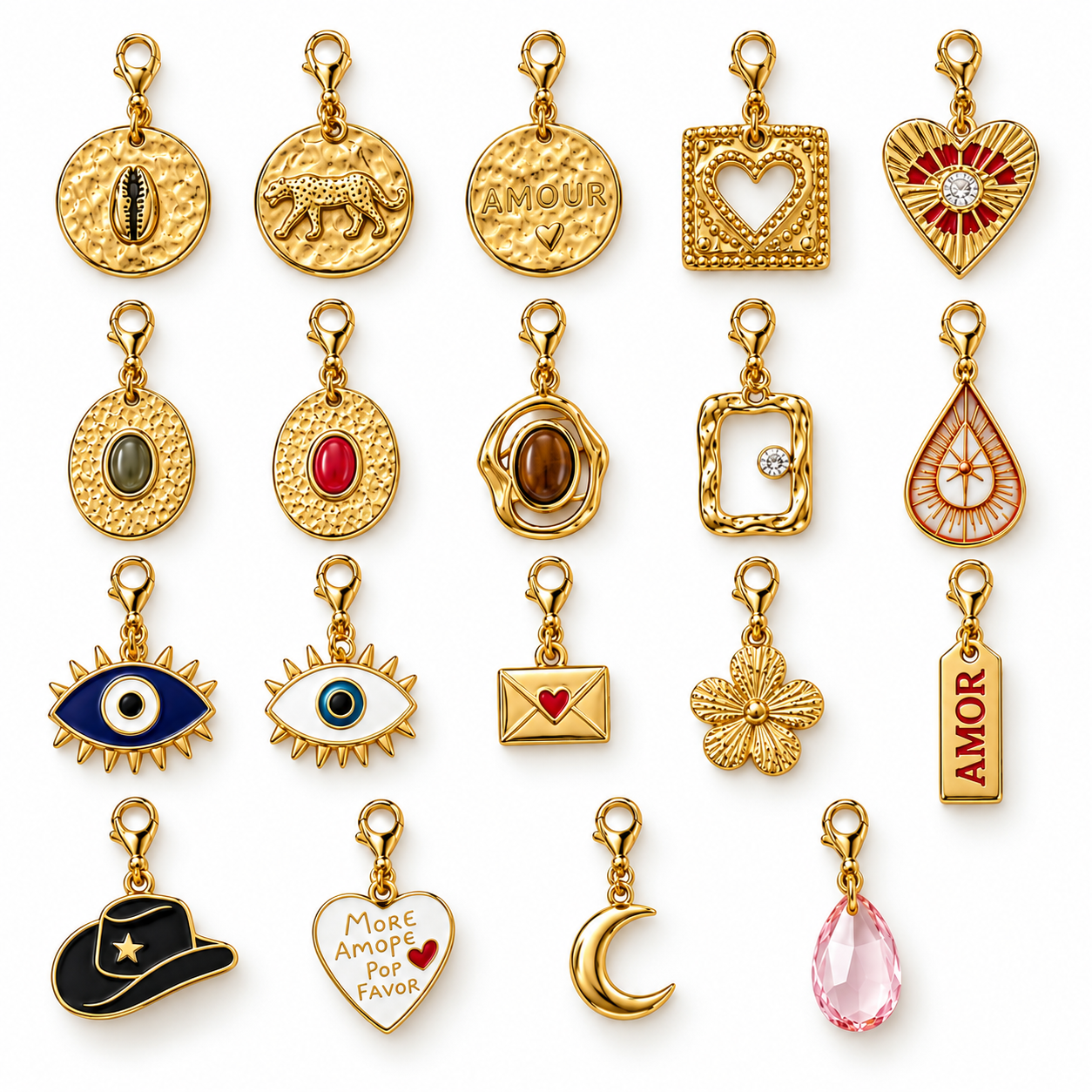 Charm médaille pierre Cornaline