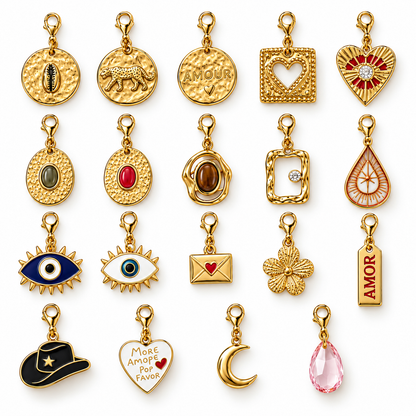 Charm médaille pierre Cornaline