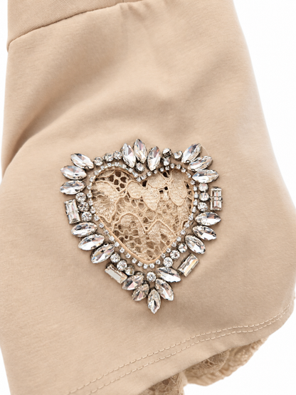T-shirt dentelle strass
