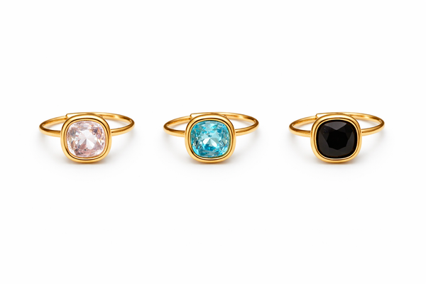 Bague en cristal - doré | Coloris au choix