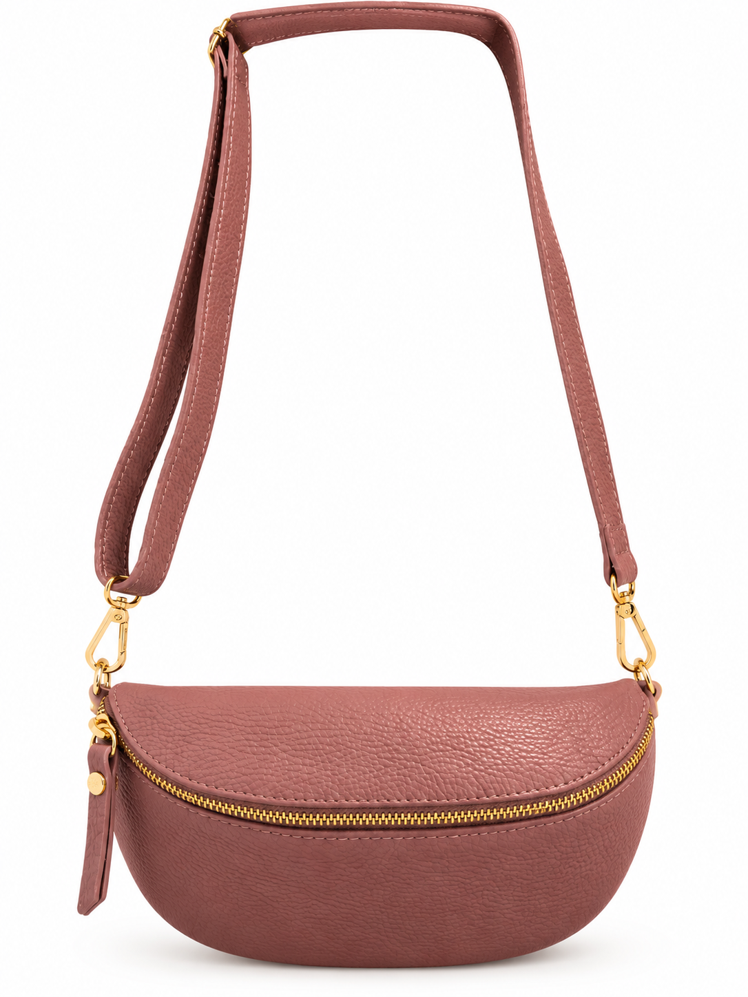 Sac banane cuir vieux rose