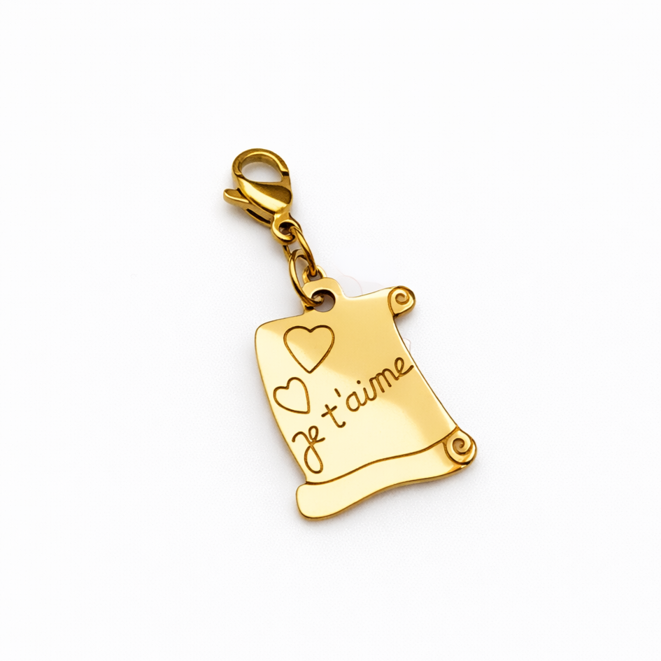 Charm parchemin Je t'aime