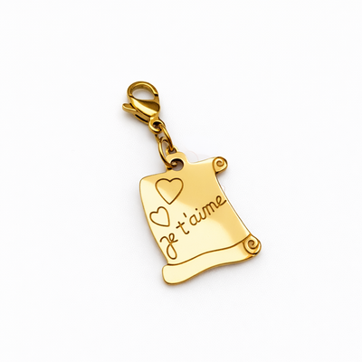 Charm parchemin Je t'aime