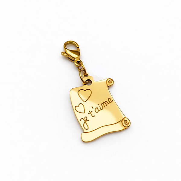Charm parchemin Je t'aime