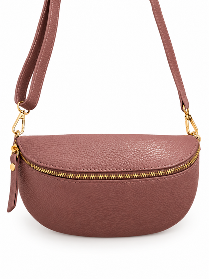 Sac banane cuir vieux rose