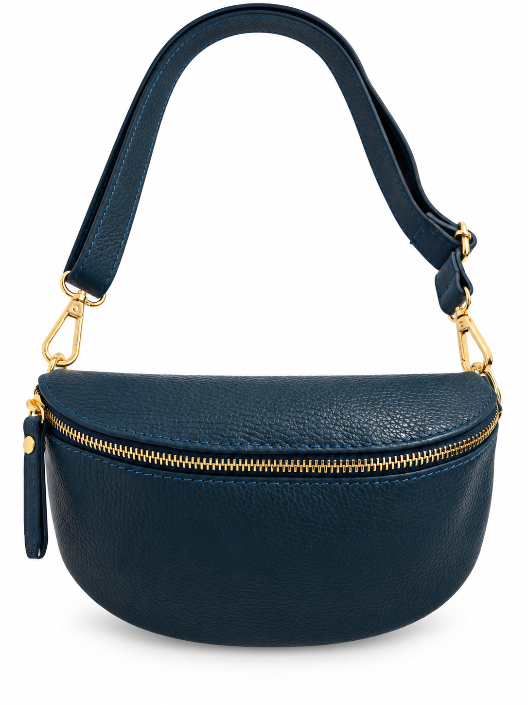 Sac banane cuir bleu canard