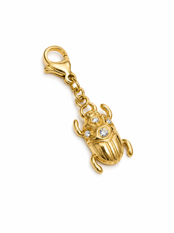 Charm scarabée zircons - doré