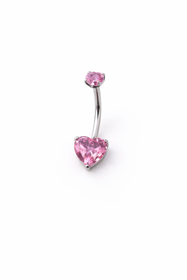 Piercing PINK HEART - argenté
